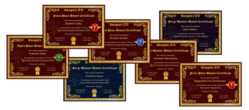 Ganpati.TV Decoration Contest eCertificate 2017 Ganpati.TV Decoration Contest eCertificate 2017